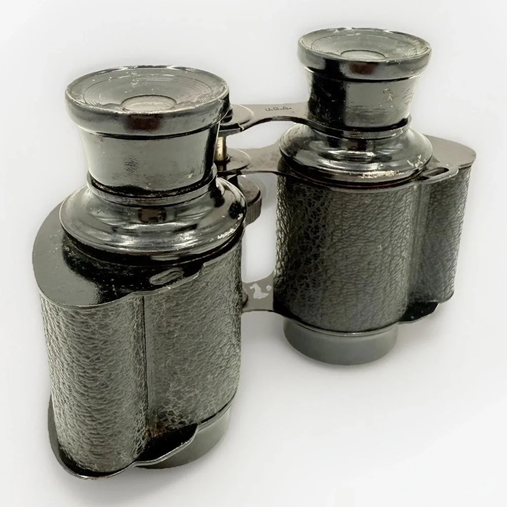 Vintage Opera Glasses Binoculars Black Metal  Trojan USA 1930s 1940s ~ 4.5